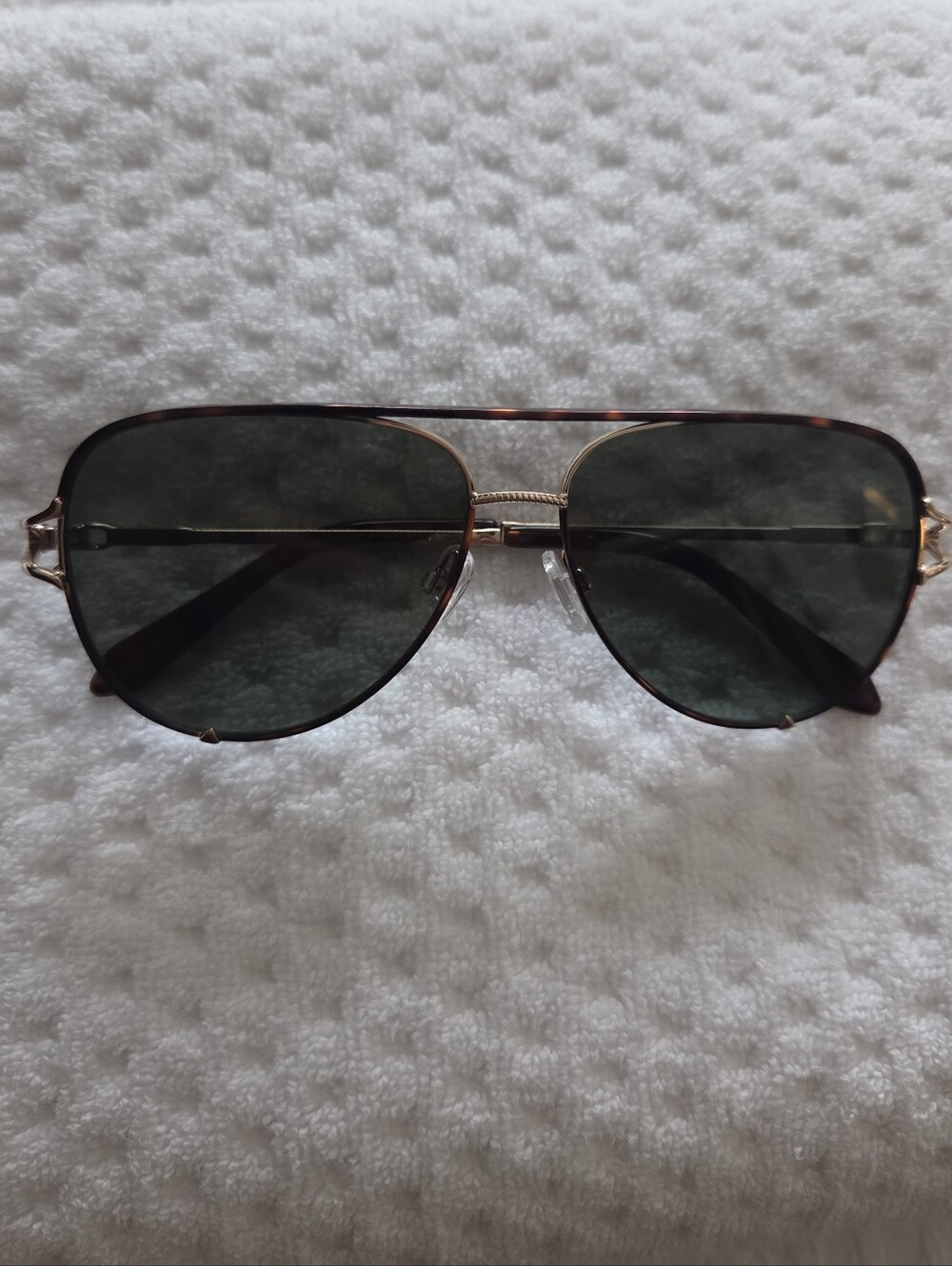 Quay Aviator Sunglasses in Gold Frame with Dark Lenses